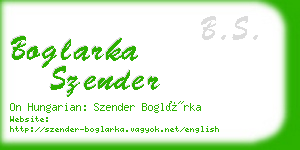 boglarka szender business card